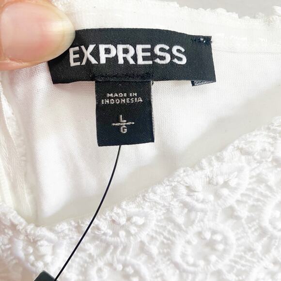 Express Lace Crochet Eyelet Midi Dress - Picture 8 of 14